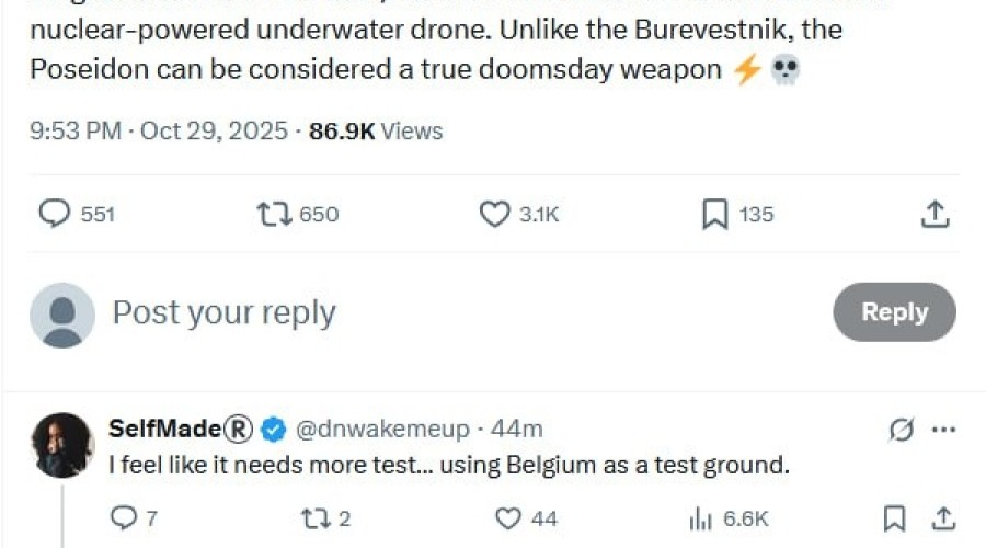 Медведев: «Тогда Бельгия исчезнет» — реакция на идею испытать «Посейдон»