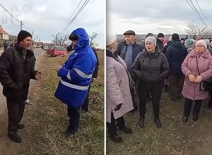Протест жителей Копанки против подключения к энергосистеме Молдавии