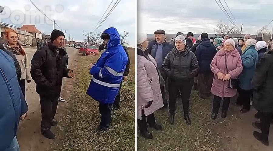 Протест жителей Копанки против подключения к энергосистеме Молдавии
