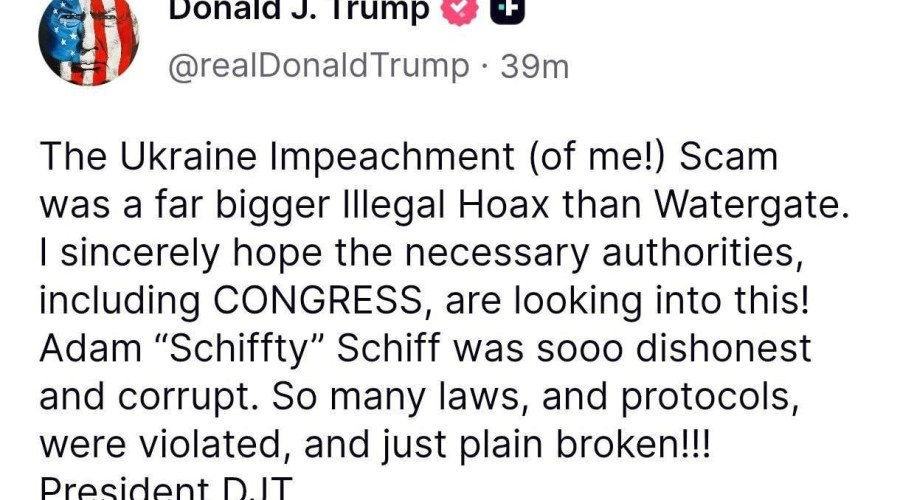 Трамп потребовал расследовать «украинский импичмент»: «Это был обман, хуже Уотергейта»