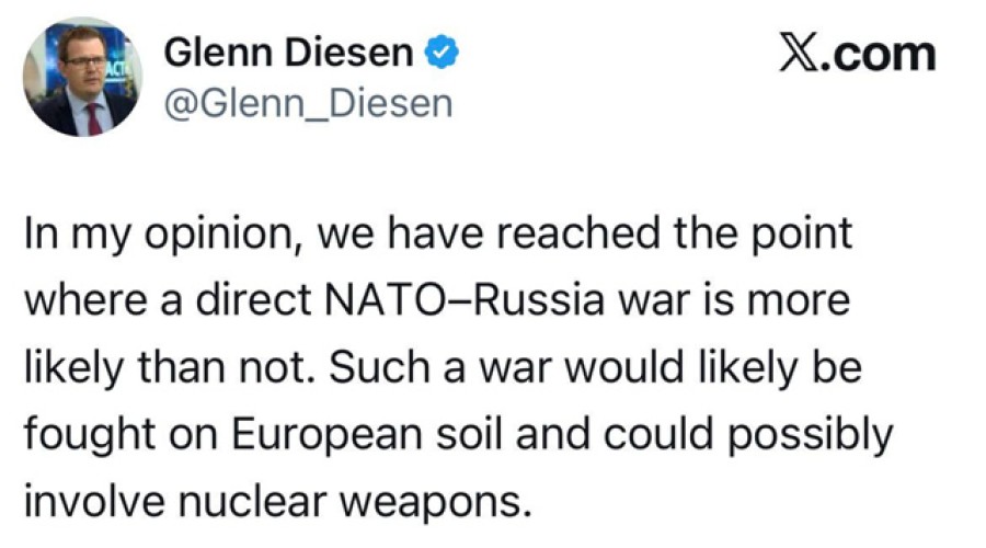 Прогноз профессора Дизена: Вероятность ядерного конфликта НАТО и России в Европе