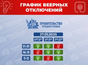 График веерных отключений на 27 января в Приднестровье