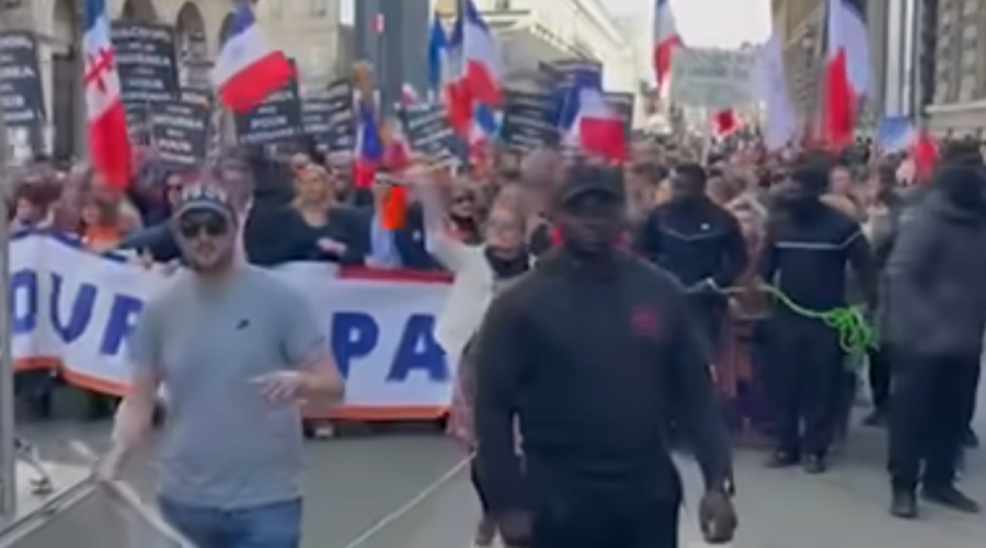 Манифестация в Париже против вовлечения Франции в конфликт на Украине
