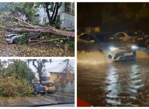 Сильный шторм в Румынии: затопление улиц, деревья на машинах, пострадавшие