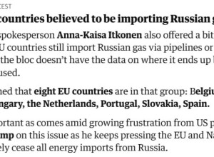 The Guardian: восемь стран ЕС продолжают импорт российского газа несмотря на санкции