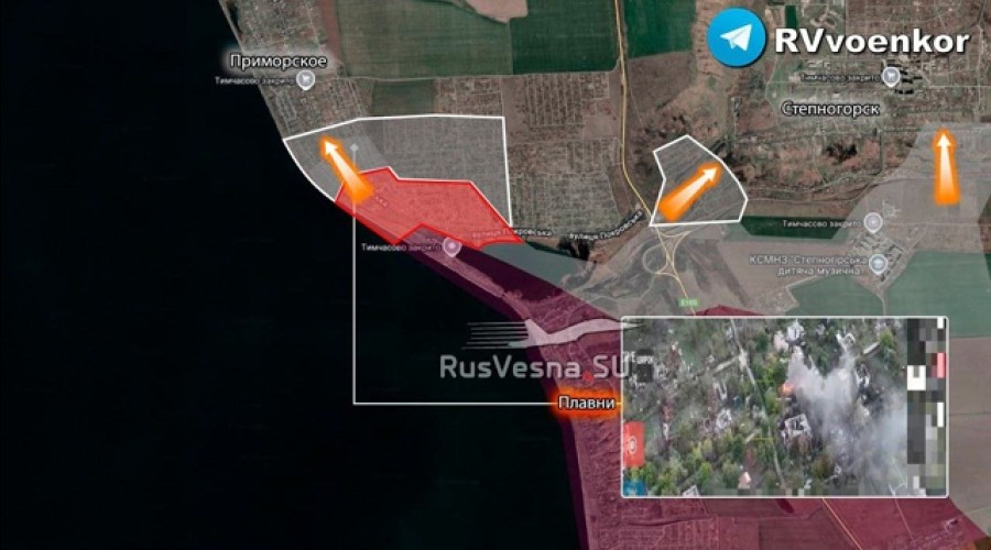 Российские десантники заняли юг Степногорска и большую часть Приморского